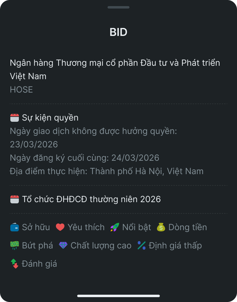 Thông tin bảng giá