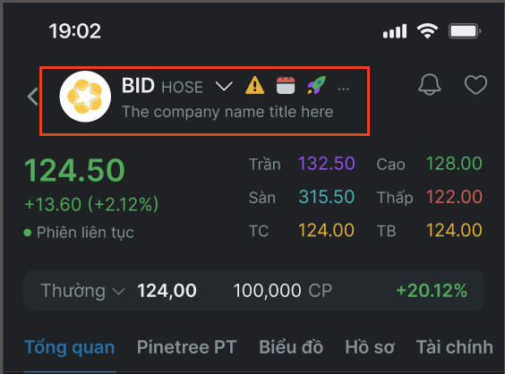 Stock Detail tổng quan