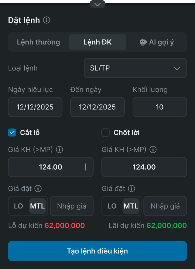 Cài đặt đặt lệnh