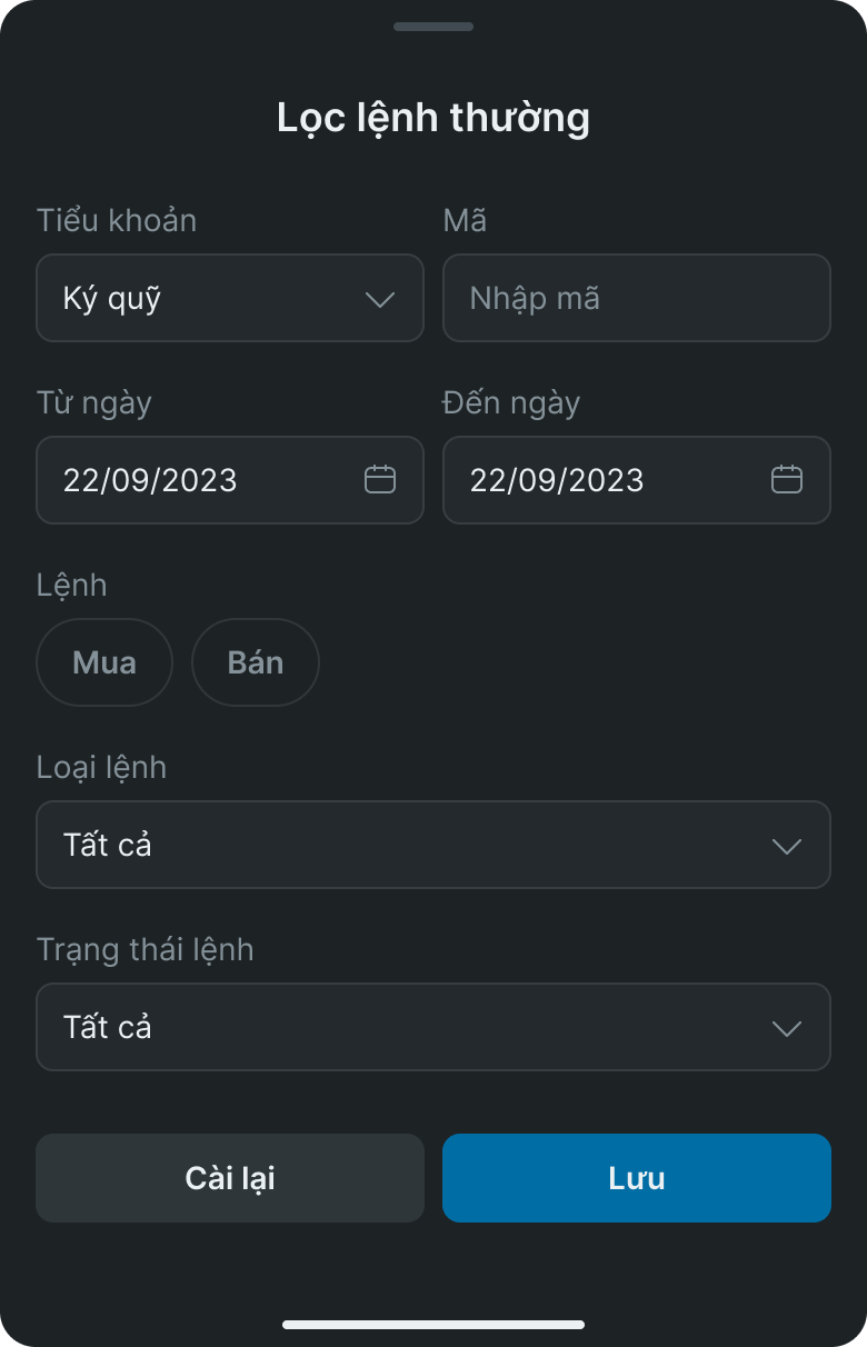 Hướng dẫn giao dịch tổng kết