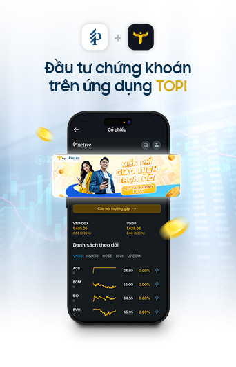 Tích hợp giao dịch chứng khoán trực tiếp trên ứng dụng TOPI