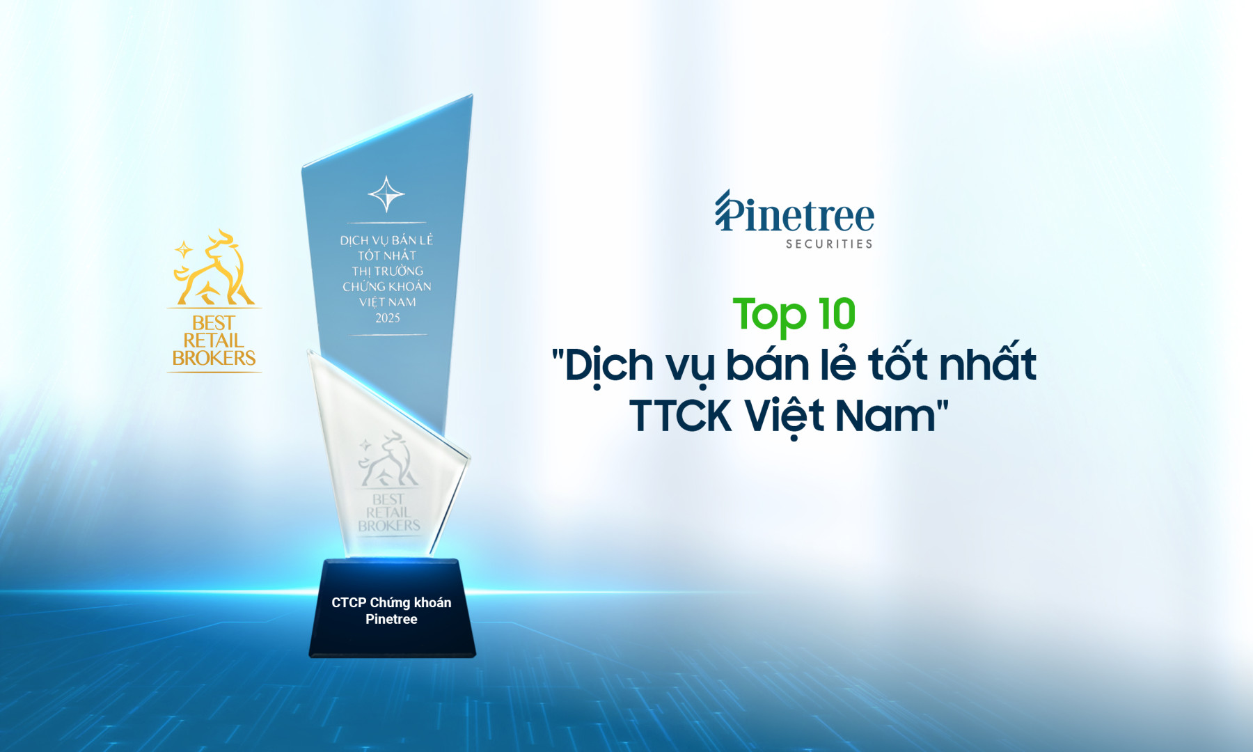 Pinetree lọt Top 10 ‘Dịch vụ bán lẻ tốt nhất thị trường chứng khoán Việt Nam’